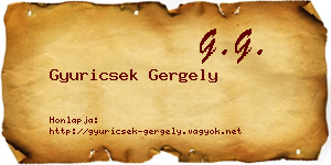 Gyuricsek Gergely névjegykártya