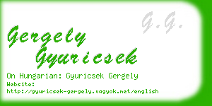 gergely gyuricsek business card